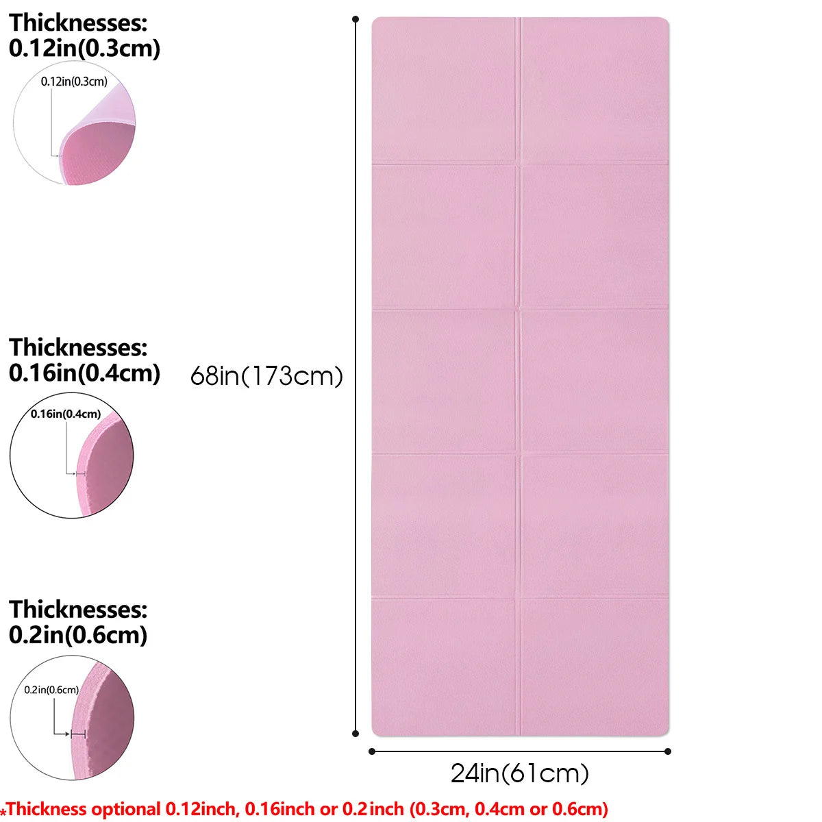 Yoga Pilates Fitness Mat for Home Floor Workouts