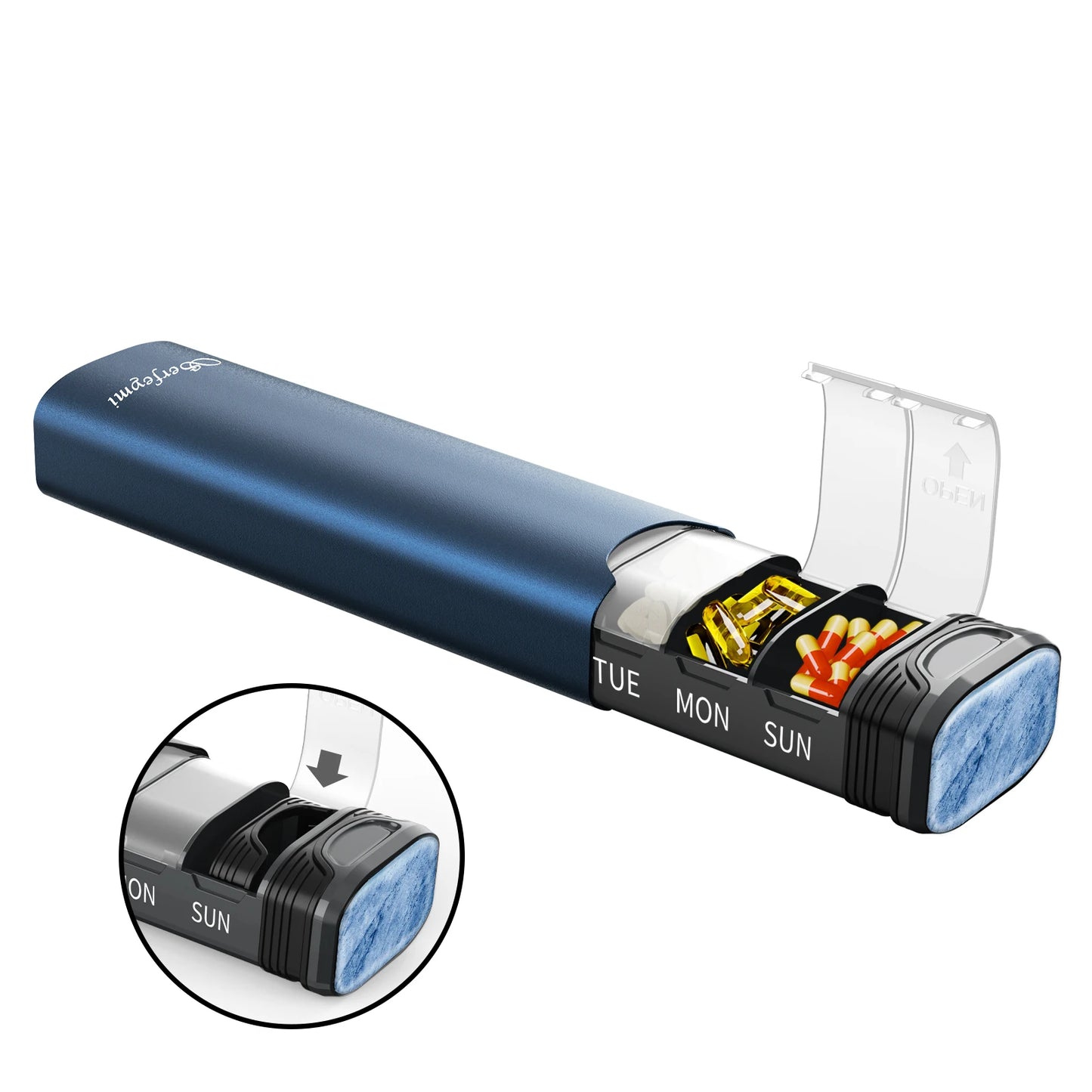 Serfeymi Metal Weekly Pill Organizer