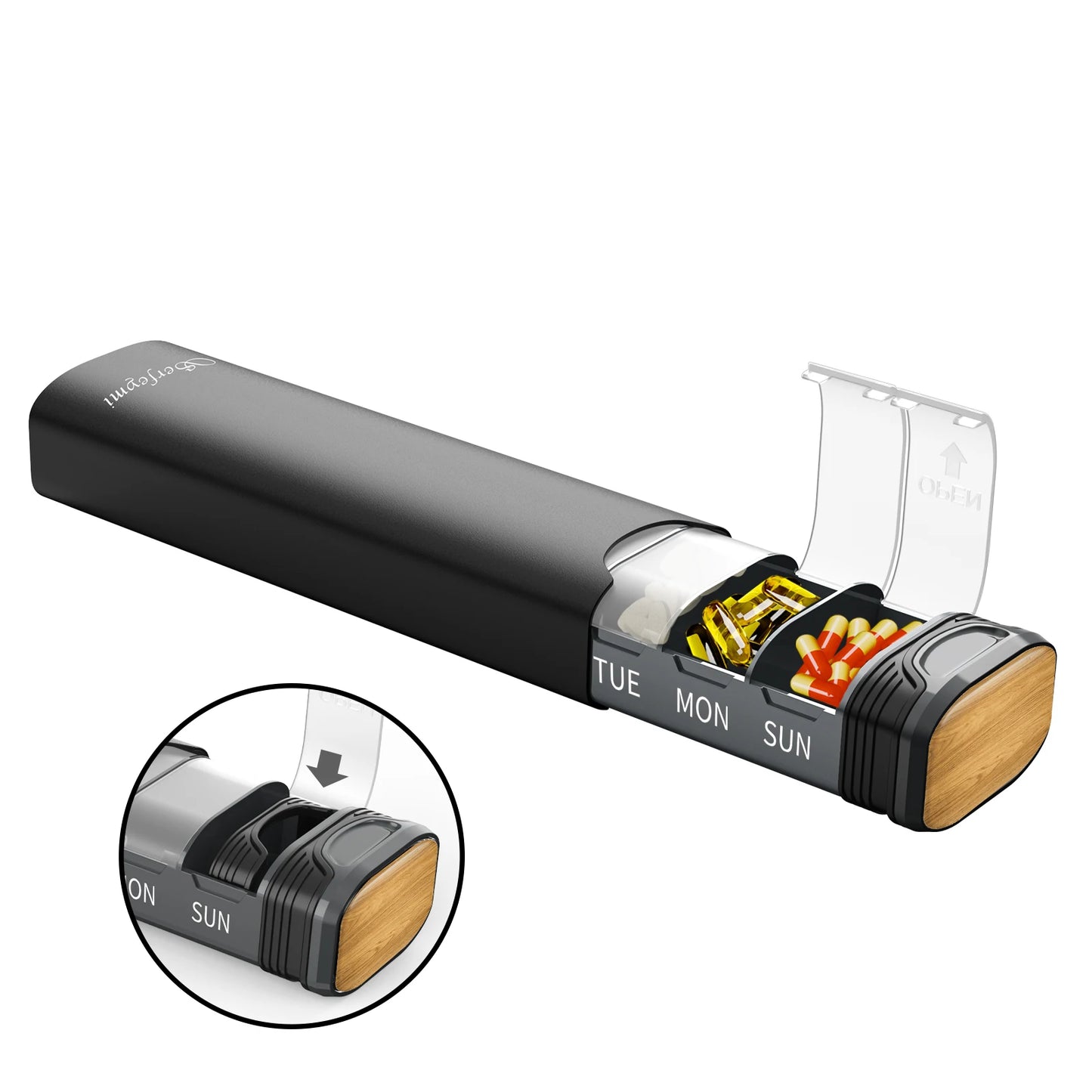 Serfeymi Metal Weekly Pill Organizer