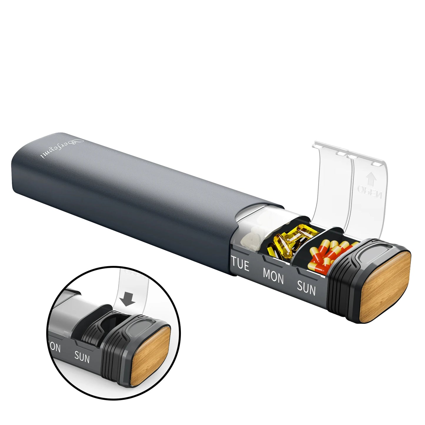 Serfeymi Metal Weekly Pill Organizer