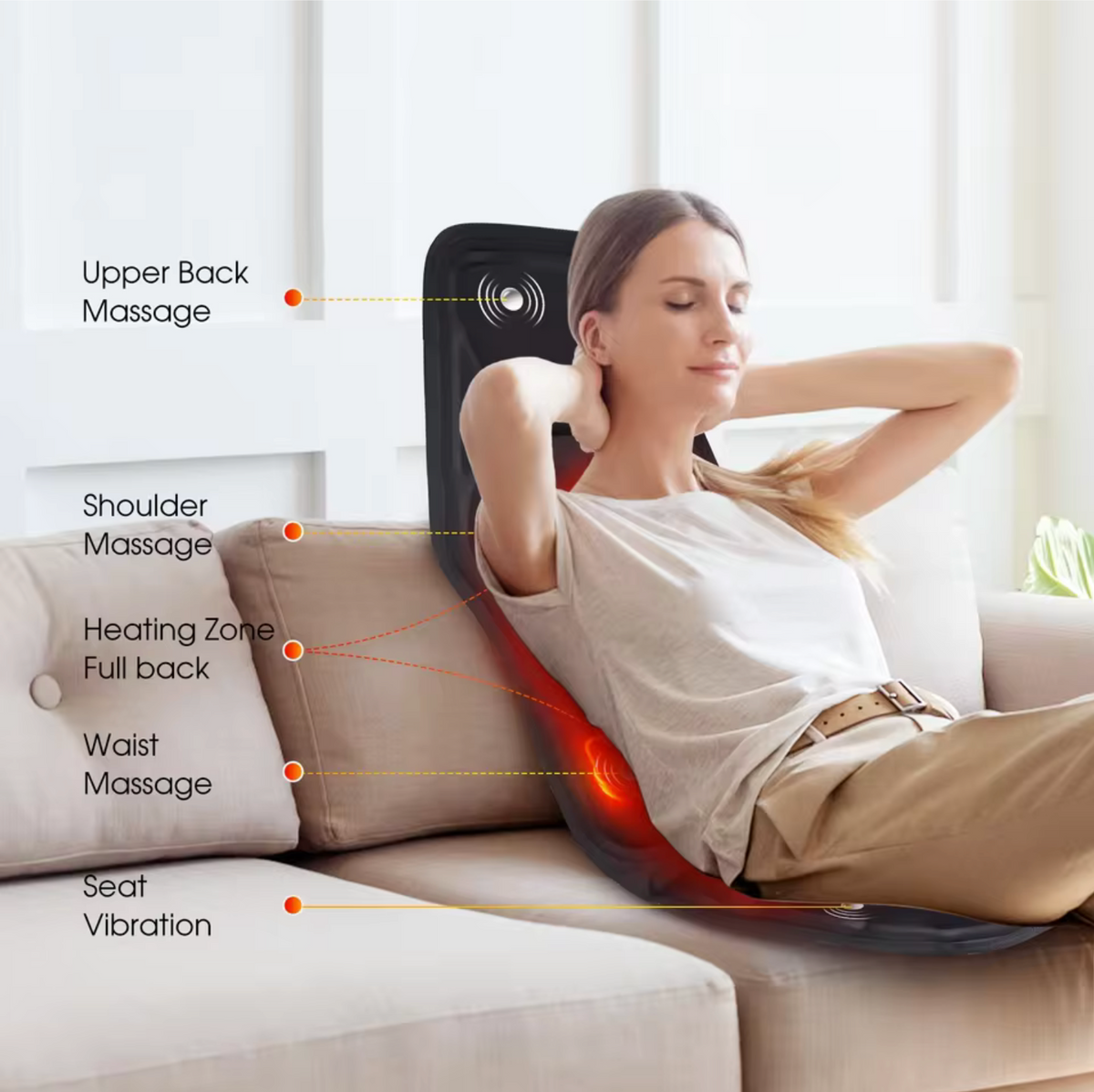 Excelit Heated Massage Seat Cushion